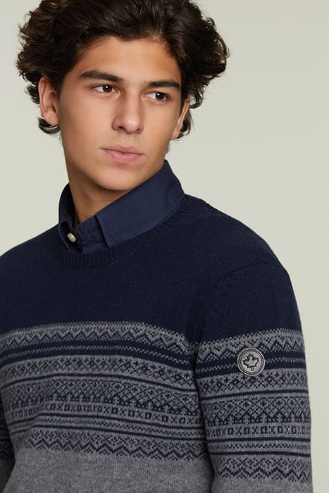 CUSTOM FIT WOOLEN SWEATER NAVY 4