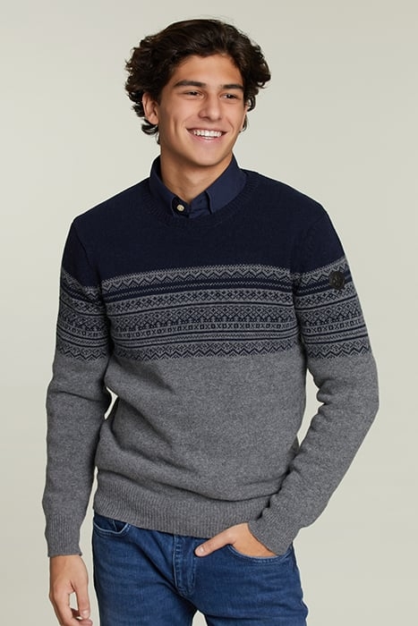 CUSTOM FIT WOOLEN SWEATER NAVY 1