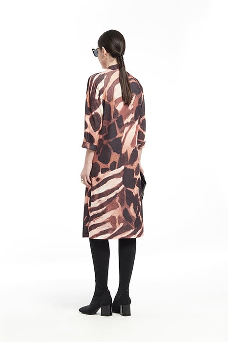 PRINTING KNITWEAR DRESS WITH FLOWING NECK SUSSET ORANGE 3