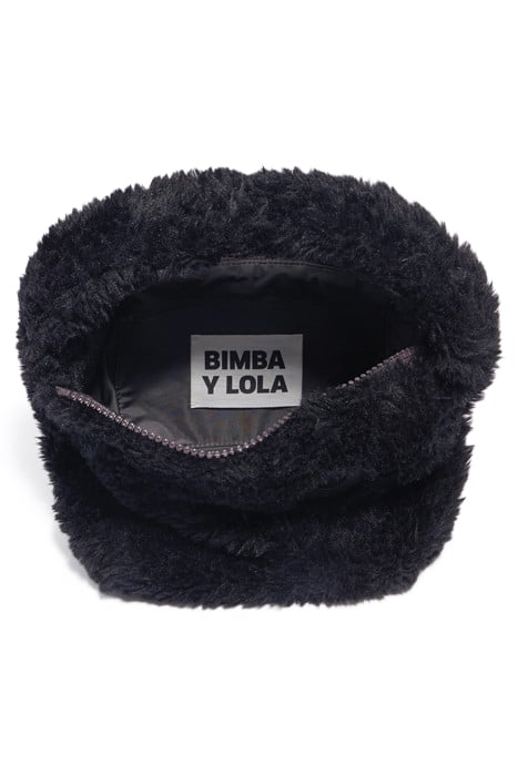 S BLACK FUR HOBO BAG 3