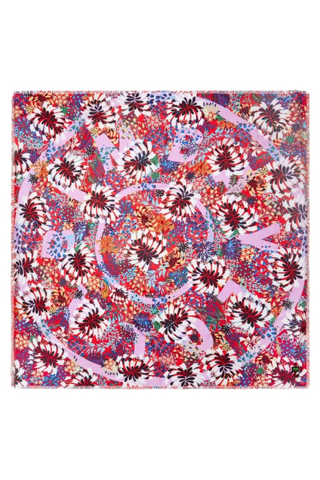RED FLORAL LOGO SHAWL 1