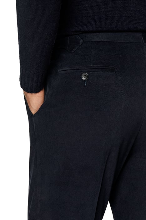 NAVY SLIM LEG TAPERED TROUSERS 6