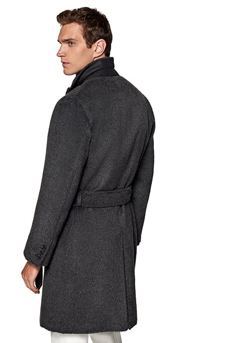 DARK GREY BELTED OVERCOAT 2