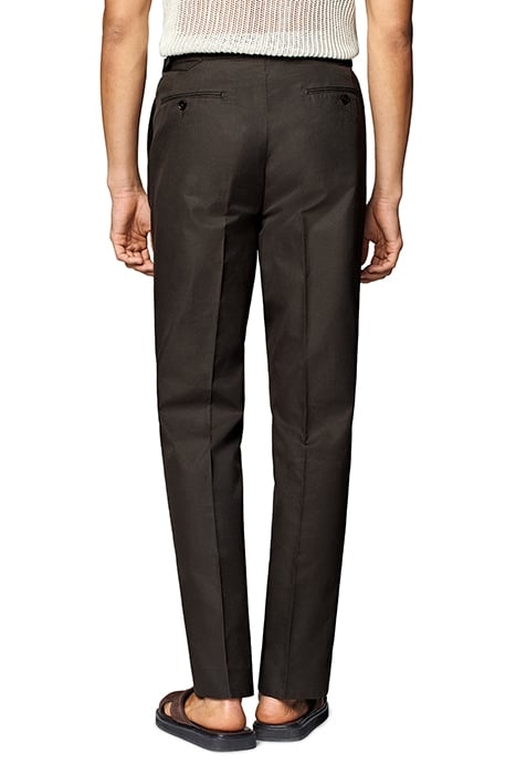 DARK BROWN WIDE LEG STRAIGHT TROUSERS 2