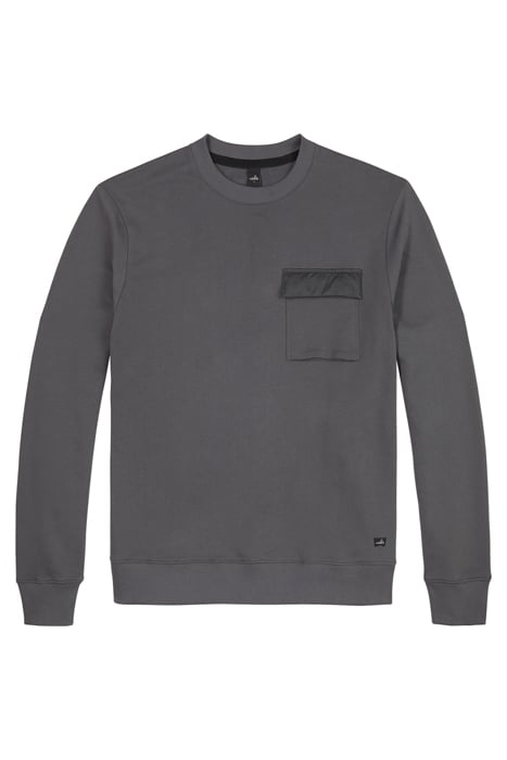 MOORE-POCKET | CHEST POCKET SWEATER ANTHRACITE 1