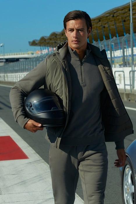 BENNER | HALF ZIP SWEATER STEEL GREEN 3