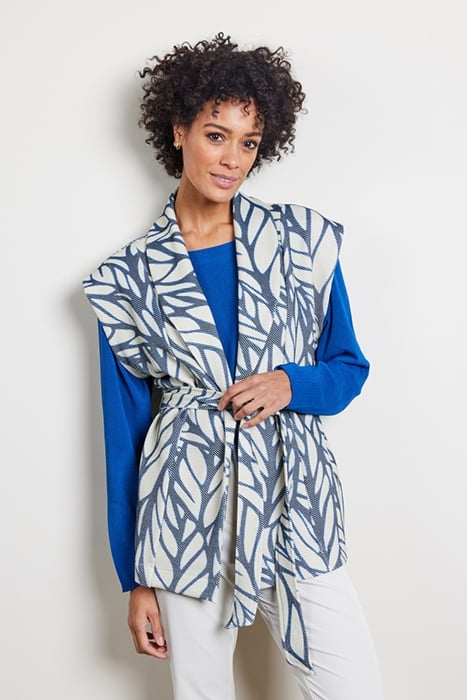 SLEEVELESS VEST DIAM PRINT DARKBLUE WITH LUSH PRINT 1