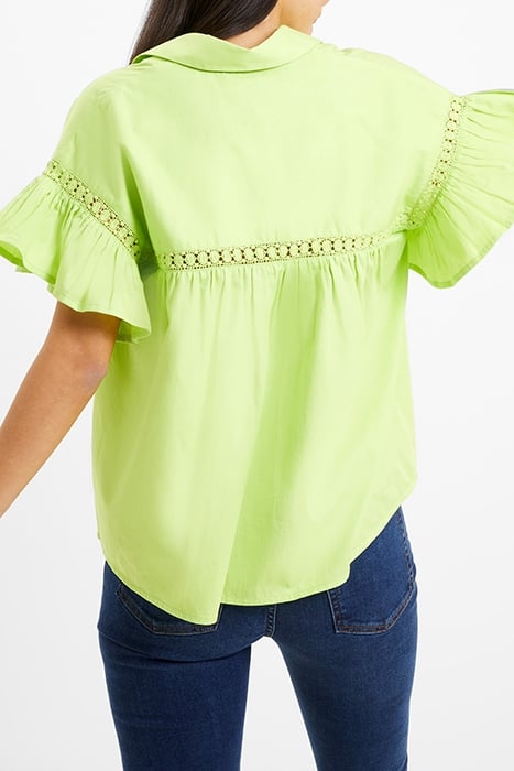 SINDEY COTTON SATIN SHIRT GREEN 2