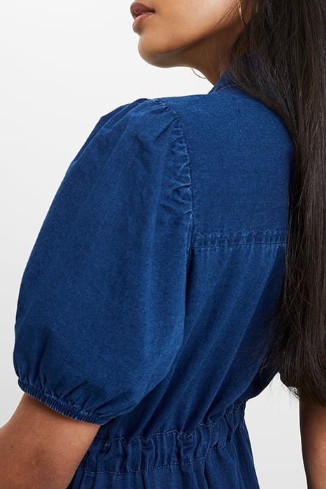 ZAVES CHAMBRAY SS SHIRT DRESS BLUE 3