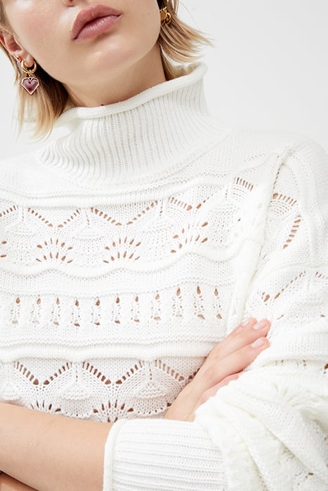 LINNEY STITCH LS HIGH NK JUMPR WHITE 4