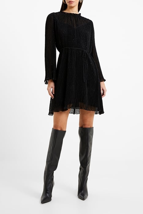 CALLIE PLEATED LUREX DRESS BLACK 2