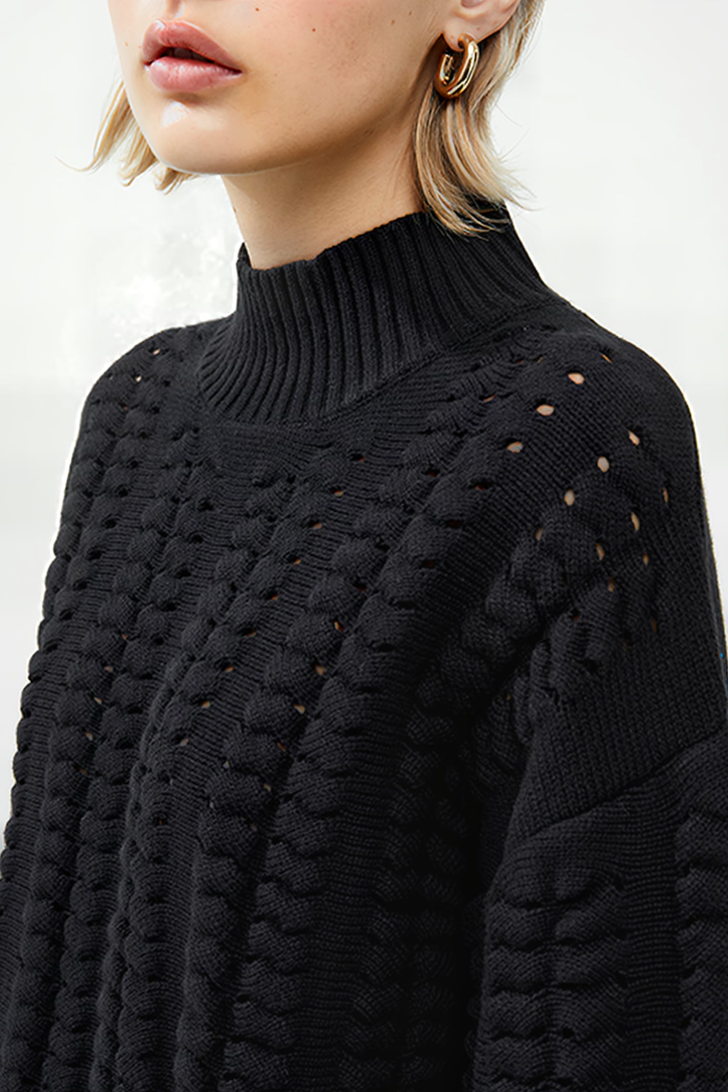 JOLEE COTTON NYLON WOOL LS CRW BLACK 4