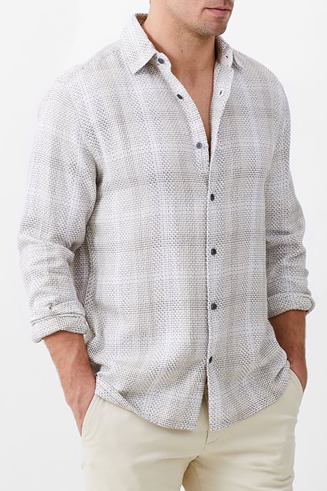 BARROW DOBBY LS SHIRT BROWN 1