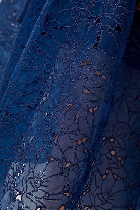 EMBROIDERED LACE STRAPPY DRESS BLUE 5