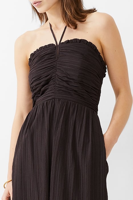 BONNY PLEATED STRAPPY JUMPSUIT BROWN 3