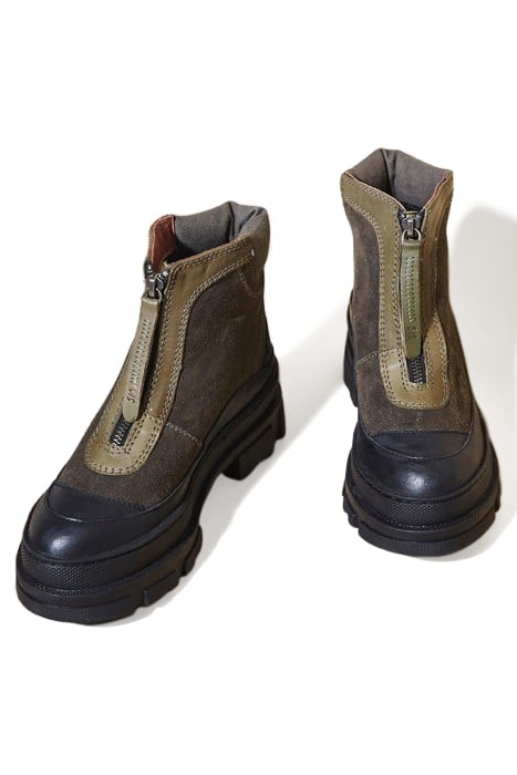 MAGDA SPORTY ZIP BOOT KHAKI GREEN 2
