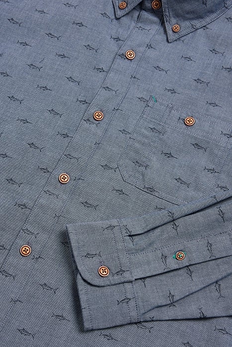 SWORDFISH PRINTED SHIRT CHAMBRAY BLUE 3
