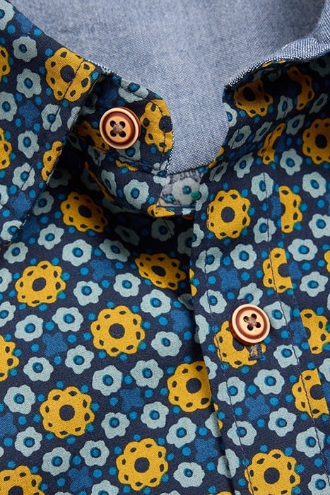 ROUND FLOWER PRINTED SHIRT NAVY PRINTED 7
