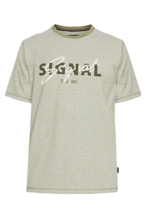 LUKESI PRINT STRIPE TEE OLIVE GARDEN 4