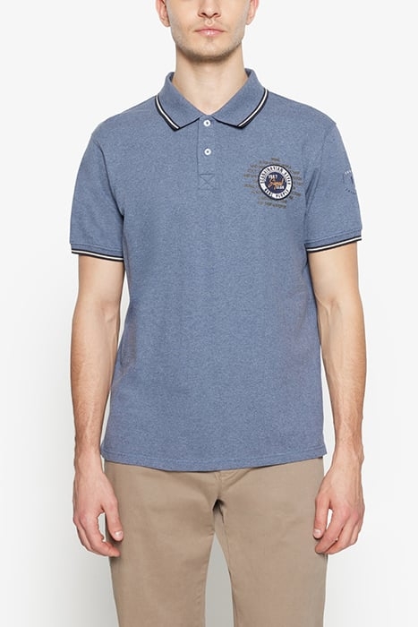 LUCASSI BADGE POLO BLUE AUTUMN MELANGE 1