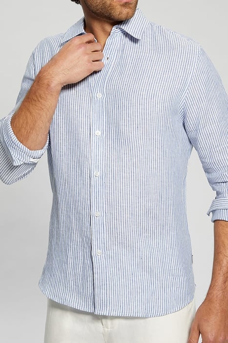 LS NAUTICAL STRIPE LINEN SHIRT SMART BLUE MULTI 6