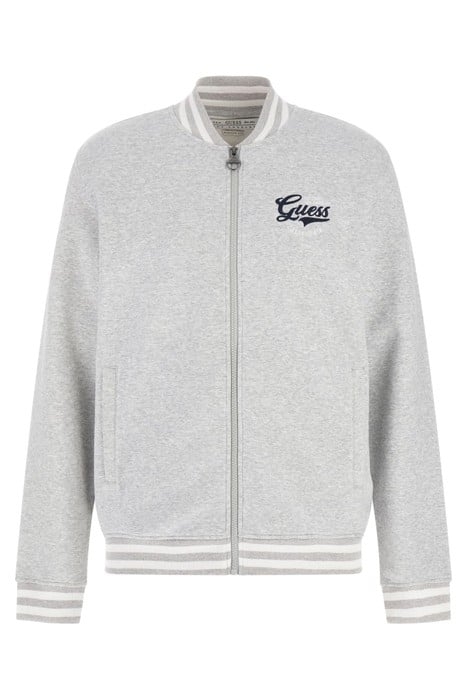 FULL ZIP GUESS TRUCK SWEATSHIRT LIGHT STONE HEATHER 1