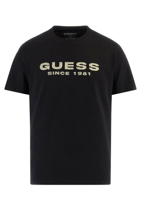 SS CN GUESS LOGO TEE JET BLACK A996 4