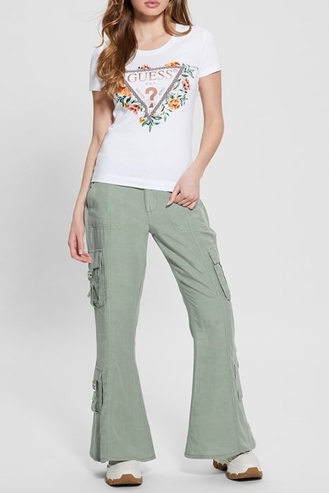 SS CN TRIANGLE FLOWERS TEE PURE WHITE 3