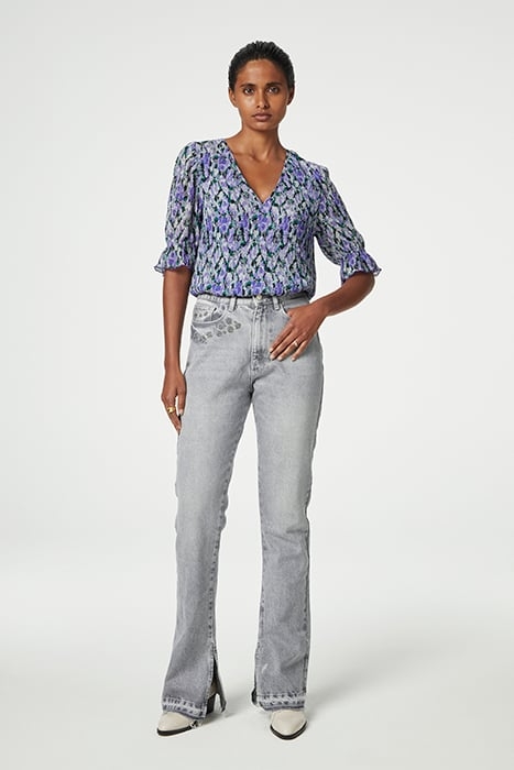 PAULA TOP POPPY PURPLE/CREAM W 2