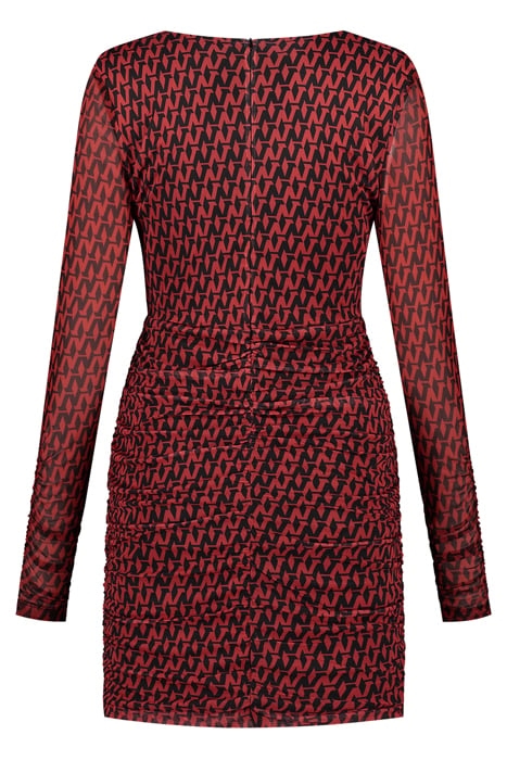 ASIA MESH DRESS RACING RED 2