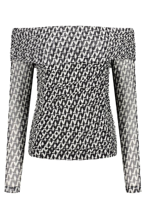 ASIA MESH TOP BLACK/STAR WHITE 1