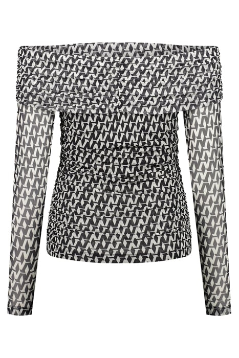 ASIA MESH TOP BLACK/STAR WHITE 2