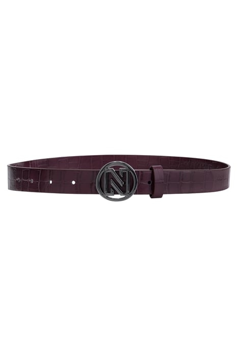 ANIEKE CROCO WAIST BELT DEEP RED/GUN METAL 1