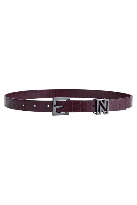 KEDY CROCO WAIST BELT DEEP RED/GUN METAL 1