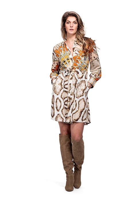 DRESS LOUVAIN ORANGE SNAKE SHORT 4