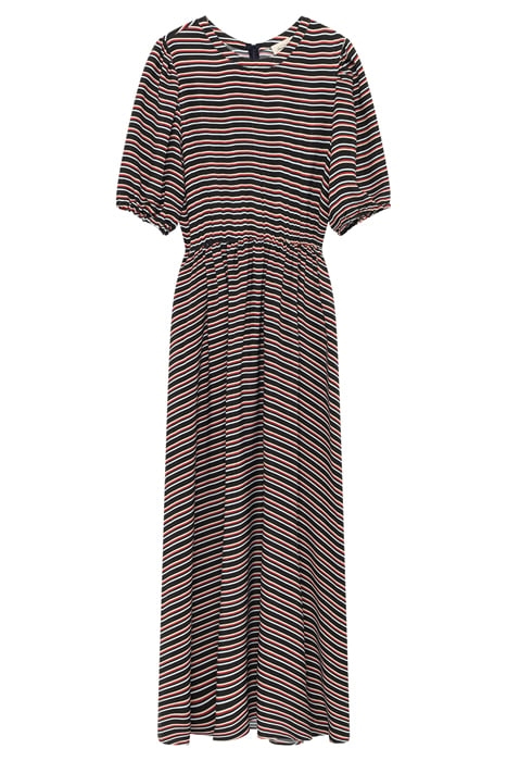 SHORT LEEVES ROUND COLLAR PRINTED DRESS ZAC 3