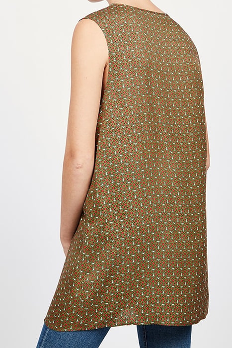 U COLLAR SLEEVELESS LONG PRINTED TOP MARTA 2