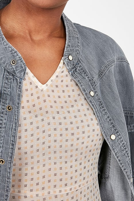 A-LINE V-NECK PRINTED MIDI DRESS AFRICA 3