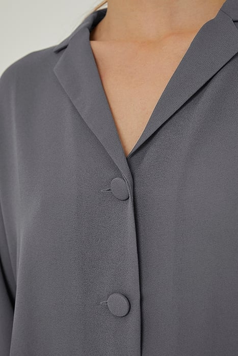 FITTED DRESS WITH 3/4-LENGTH SLEEVES ZINC 3