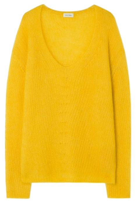 V COLLAR MID-LENGTH LOOSE SWEATER BOUTON D'OR 4