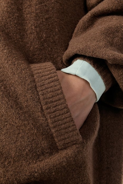 HIGH COLLAR LONG-SLEEVES CARDIGAN BROWNIE 7