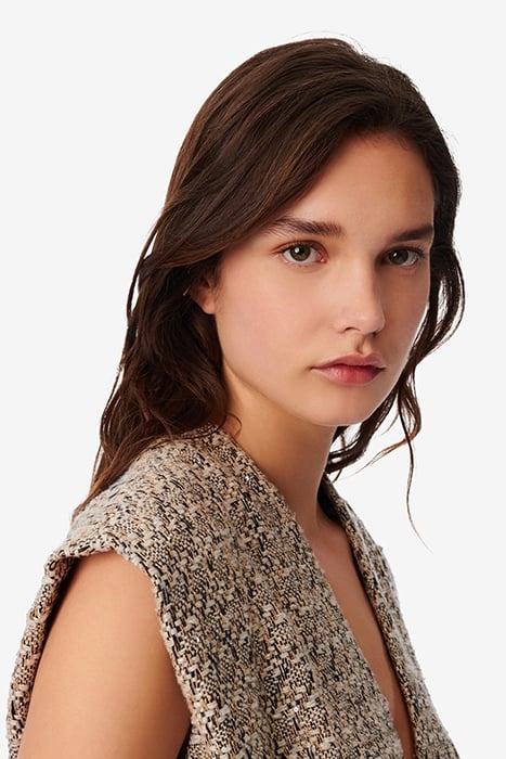 GLENA TANK TOP IN ECRU/BLACK 5