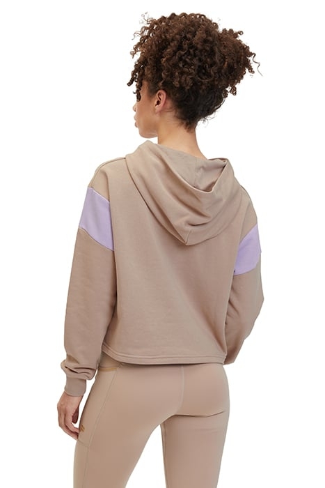 TREVI BLOCKED CROPPED HOODY MOCHA MERINGUE-VIOLA 2