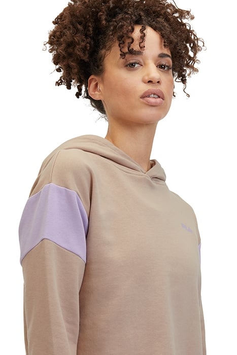 TREVI BLOCKED CROPPED HOODY MOCHA MERINGUE-VIOLA 7