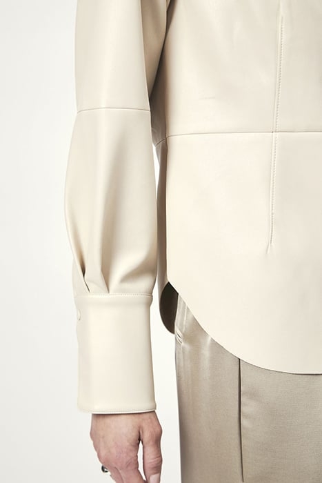 AKIRA FAUX LEATHER SHIRT CHALK 5