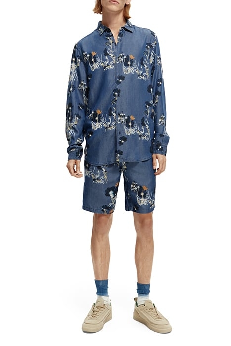 RELAXED-FIT ALLOVER PRINTED PLEATED SHORTS COMBO A 3