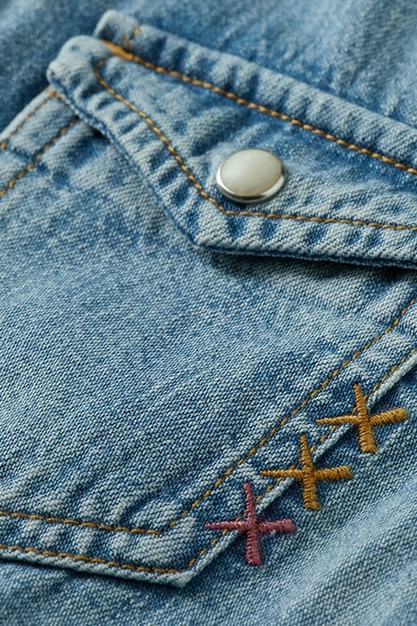 BOYS REWORKED AND CUSTOMIZED DENIM WESTERN SHIRT INDIGO 7