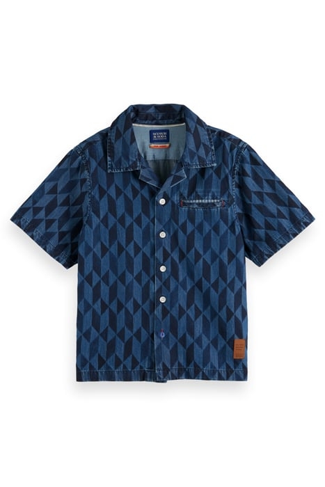 BOYS LIGHTWEIGHT DENIM ALL-OVER PRINTED SHORT-SLEEVED SHIRT 4