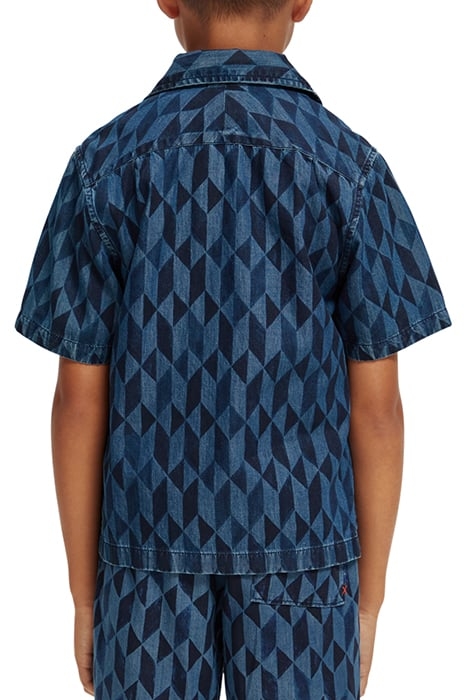 BOYS LIGHTWEIGHT DENIM ALL-OVER PRINTED SHORT-SLEEVED SHIRT 2