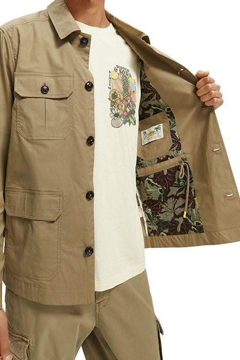 LIGHTWEIGHT POPLIN ARMY JACKET KHAKI 6